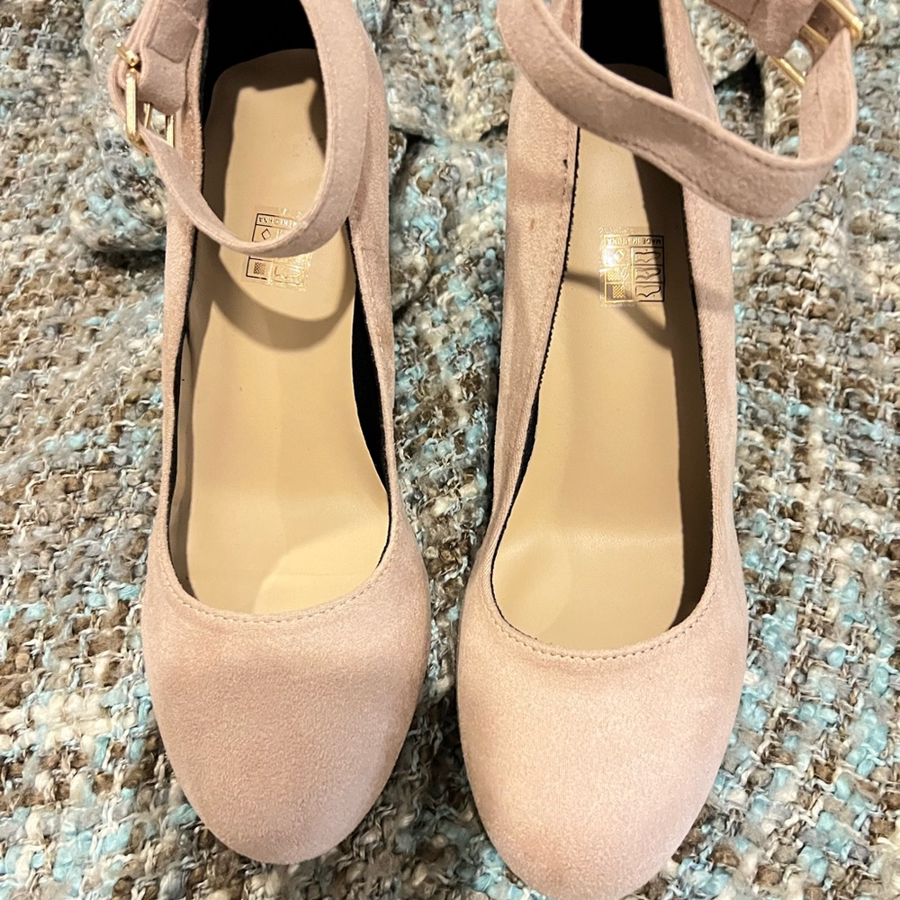 Elegant Blush Ankle Strap Heels